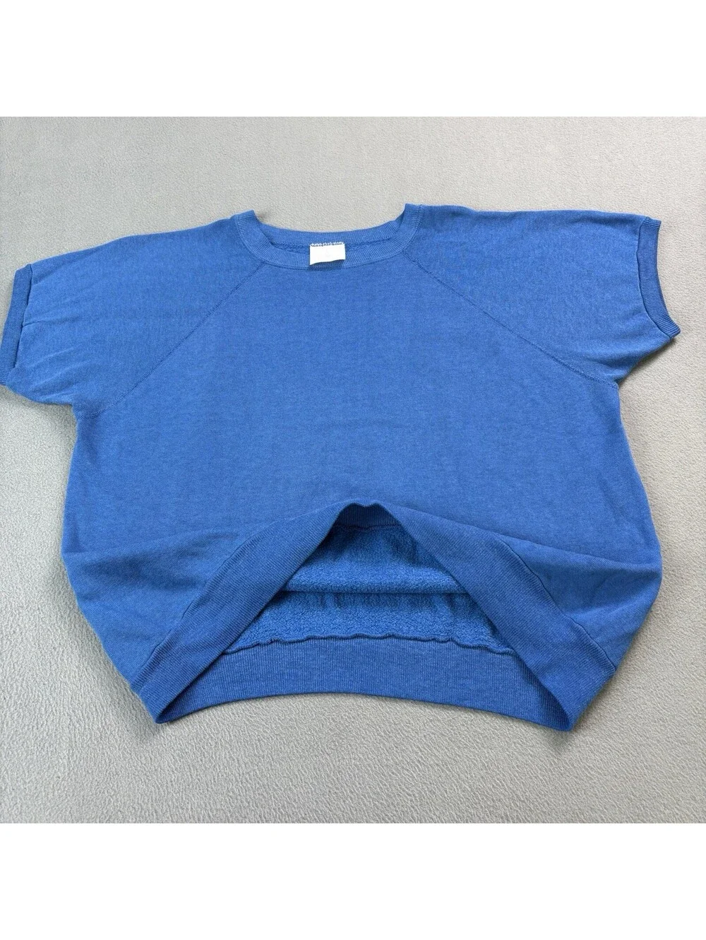 Vintage 70s 80s Blank Short Sleeve Crewneck Sweatshirt Boxy Med / Large 21.75x20